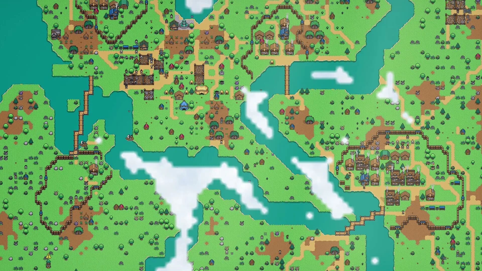 Official Settler's Domain screenshot of a settlement in unknown terrain